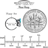 20G 5/16 Blue Gem Style Simplicity Nose Hoop