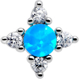 20G 7mm Blue Synthetic Opal Rhombus Star L Shape Nose Ring