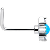 20G 7mm Blue Synthetic Opal Rhombus Star L Shape Nose Ring