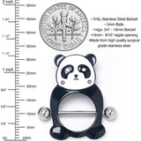 14G 9/16 Panda Bear Black White Nipple Shield Set