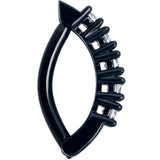 Clear CZ Gem Black Quintet Forward Facing Hinged Belly Hoop