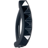 Black Three Dimensional Textured Forward Facing Hinged Hoop Belly Ring