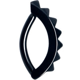 Black Three Dimensional Textured Forward Facing Hinged Hoop Belly Ring