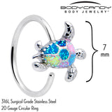 20G 5/16 Glitter Turtle Nose Hoop