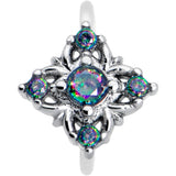 20G 5/16 Vitrail CZ Gem Beauty Cross Nose Hoop