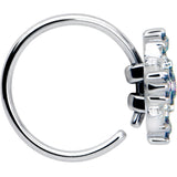 20G 5/16 Vitrail CZ Gem Beauty Cross Nose Hoop