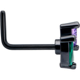 20G 7mm Purple Green CZ Gem Black Love Flower L Shape Nose Ring