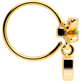 20G 5/16 Green Gem Gold Tone Swank Dragonfly Nose Hoop