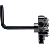 20G 7mm Purple CZ Gem Black Night Dragonfly L Shape Nose Ring