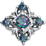 20G 7mm Vitrail CZ Gem Beauty Cross L Shape Nose Ring