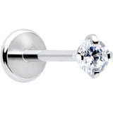 2.5mm Gem Flat Back Earring Threadless Push In Stud 20G