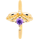 20G 5/16 Purple Gem Gold Tone Beauty Bug Nose Hoop