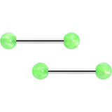 14G 9/16 Color Acrylic Ball Ends Barbell Nipple Ring Set