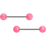 14G 9/16 Color Acrylic Ball Ends Barbell Nipple Ring Set