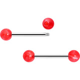 14G 9/16 Color Acrylic Ball Ends Barbell Nipple Ring Set