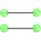 14G 9/16 Color Acrylic Ball Ends Barbell Nipple Ring Set