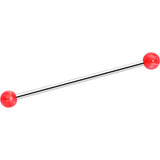 14G Color Acrylic Ball Industrial Barbell 38mm