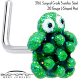 20G 7mm Texture Turtle L Shape Nose Ring