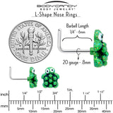 20G 7mm Texture Turtle L Shape Nose Ring