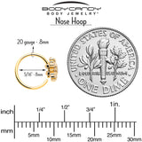 20G 5/16 Clear CZ Gem Gold Tone Glam Snowflake Nose Hoop