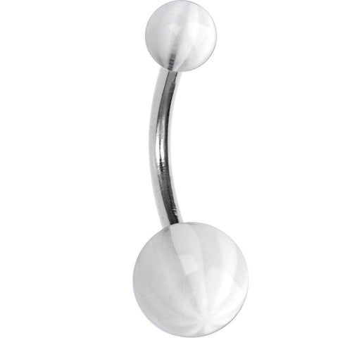 Arctic Blast Acrylic Beach Ball Stripe Ball End Belly Ring