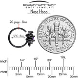 20G 5/16 Purple Gem Black Twining Vine Nose Hoop