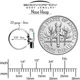 20G 5/16 Aurora Gem Fanciful Green Mushroom Nose Hoop