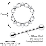 14G 9/16 Links And Spikes Nipple Shield Set
