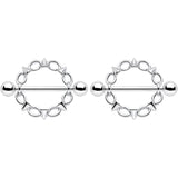 14G 9/16 Links And Spikes Nipple Shield Set