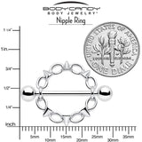 14G 9/16 Links And Spikes Nipple Shield Set