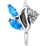 20G 5/16 Blue CZ Gem Swirl Fan Nose Hoop