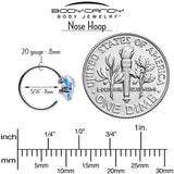 20G 5/16 Blue CZ Gem Swirl Fan Nose Hoop