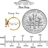 20G 5/16 Clear CZ Gem Gold Tone Bell Flower Nose Hoop