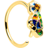 20G 5/16 Yellow Gem Gold Tone Butterfly Colors Nose Hoop