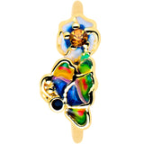 20G 5/16 Yellow Gem Gold Tone Butterfly Colors Nose Hoop