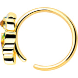 20G 5/16 Yellow Gem Gold Tone Butterfly Colors Nose Hoop
