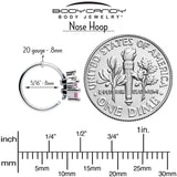 20G 5/16 Clear Pink CZ Gem Rhombus Riot Nose Hoop