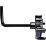 20G 7mm Purple CZ Gem Black Rhombus Riot L Shape Nose Ring