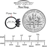 20G 5/16 Purple CZ Gem Black Rhombus Riot Nose Hoop