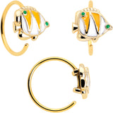 20G 5/16 Gold Tone Tropical Fish Nose Hoop Set of 3