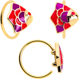 20G 5/16 Gold Tone Tropical Fish Nose Hoop Set of 3