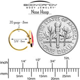 20G 5/16 Gold Tone Tropical Fish Nose Hoop Set of 3