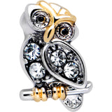 20G 7mm Clear Gem Evening Owl L Shape Nose Ring