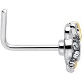 20G 7mm Clear Gem Evening Owl L Shape Nose Ring