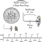 20G 7mm Clear Gem Evening Owl L Shape Nose Ring