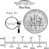 20G 5/16 Pink Gem Swank Dragonfly Dangle Nose Hoop