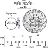 20G 5/16 Clear CZ Gem Flower Purple Nose Hoop