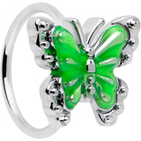 20G 5/16 Butterfly Green Splash Nose Hoop
