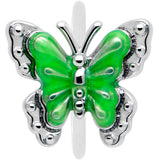 20G 5/16 Butterfly Green Splash Nose Hoop