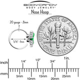 20G 5/16 Butterfly Green Splash Nose Hoop